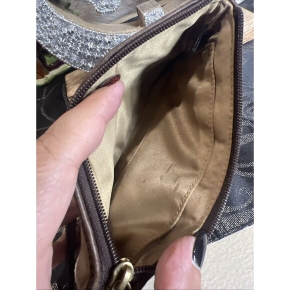 Coach Patchwork Brown Wristlet with Strap & HangTag - Picture 7 of 9